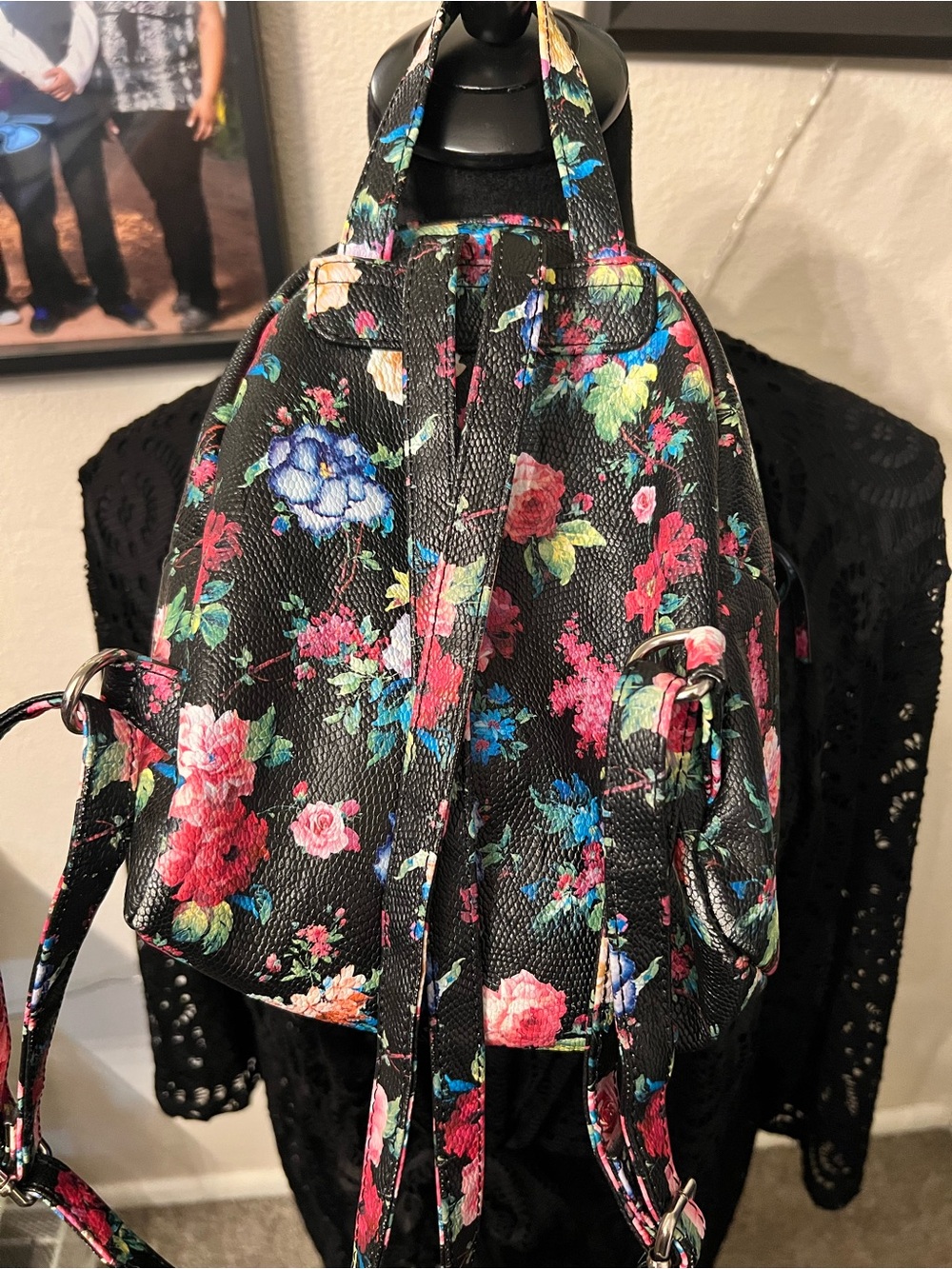 Floral Print Mini Backpack - Picture 3 of 4